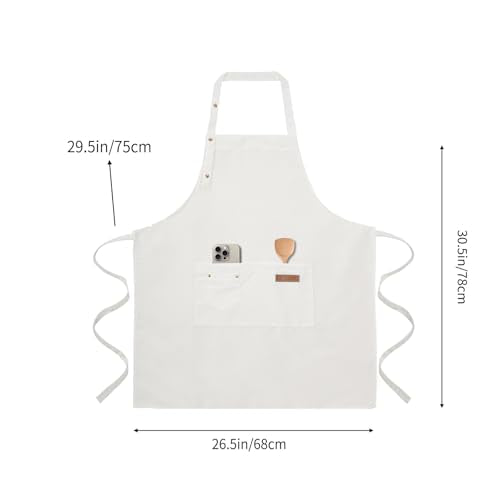 Art Aprons for Women Painting Pottery Baking (White)
