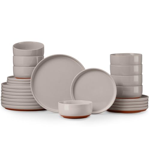 Plates and Bowls Sets (Warm Taupe / Service for 8)