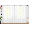 Sheer White Curtains 4 Panels Rod Pocket Semi (White / 52"W x 96"L (Pack of 4))
