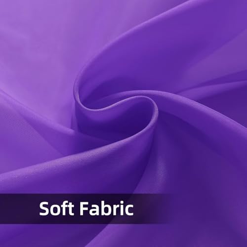 Solid Sheer Rod Pocket Curtain Voile Draperies 2 Panels White Beige Black Ivory Coffee 22 Inch Width 30 Inch Long 1 Pair for Kitchen Bedroom Children Living Room Yard (Purple / 22"W x 30"L (Pack of 2))