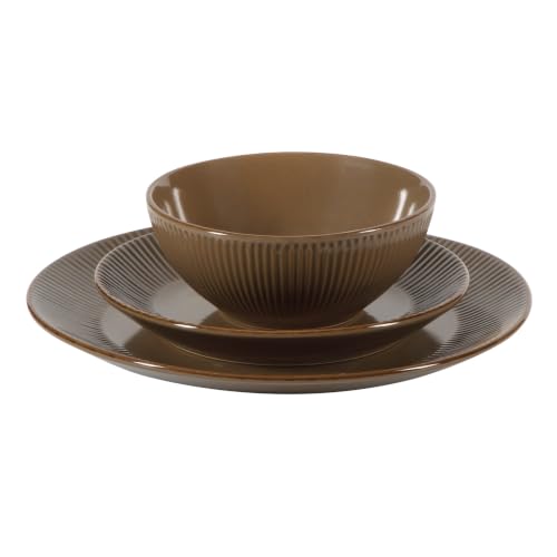 Plates and Bowls Set (Service for 4 (12pcs) / Brown (Desert Dusk))