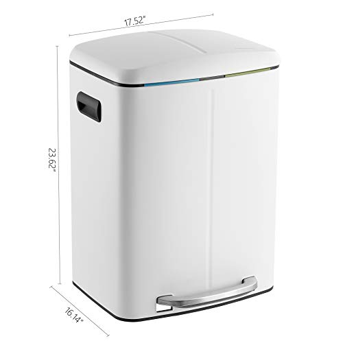 Marco 10.6 Gal Double Bucket Step Trash Can (White)