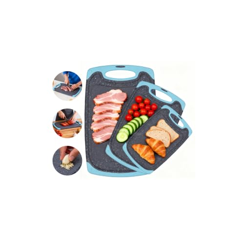 Plastic Cutting Boards for Kitchen non BPA (Aqua / Large)