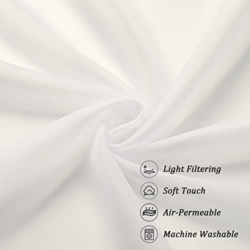 Sheer Curtains 72 Inch Length 2 Panels (Ivory / 42"W x 72"L (Pack of 2))