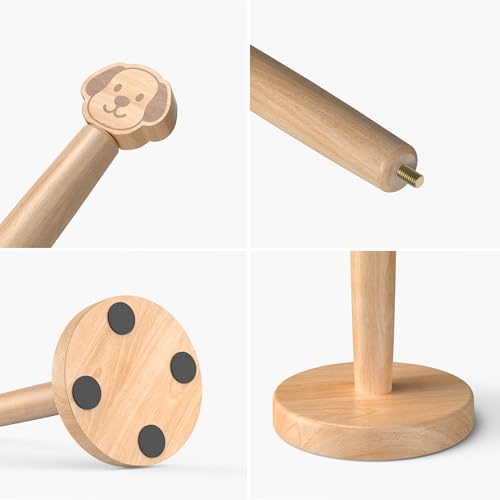 Cute Wooden Paper Towel Holder Countertop (Dog / Standard)