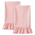 2 Pcs Light Pink Kitchen Towels Retro Towels Cotton Ruffled (Light Pink / Retro)
