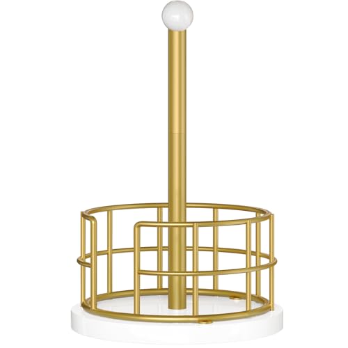 Paper Towel Holder (Gold + White)