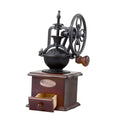 Manual Coffee Bean Grinder Vintage Hand Crank Wooden Burr Mill with