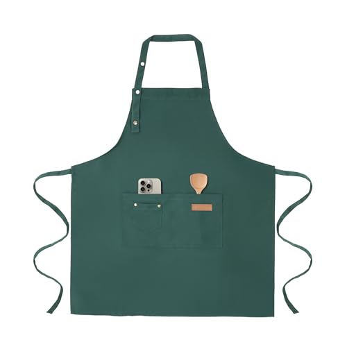 Art Aprons for Women Painting Pottery Baking (Green)