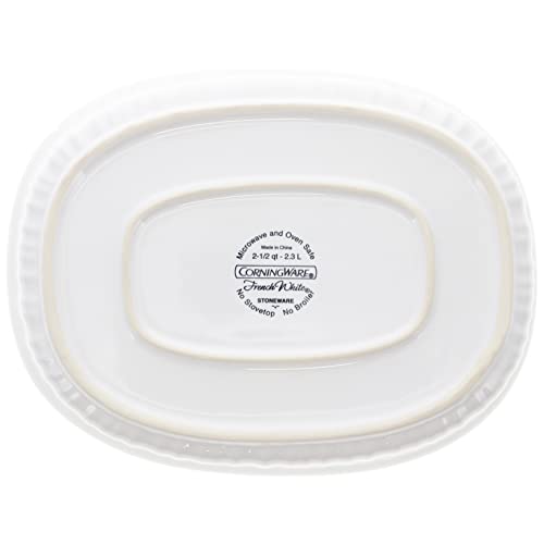FS2 2.5Qt Oval French White Ceramic Casserole Dish