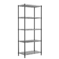 5 Wire Shelving Metal Storage Rack Adjustable Shelves (Black / 5tier 11.8"D x 21.2"W x 53.5"H)