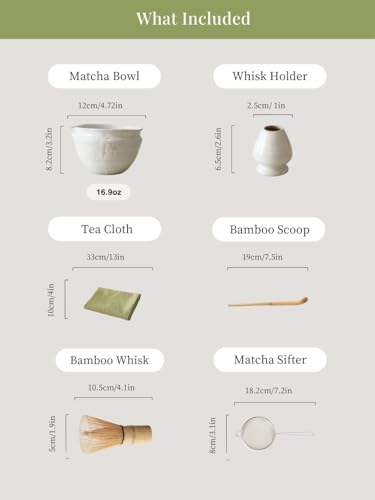 Matcha Set with Handmade Ceramic Bowl & Bamboo Whisk (Pearl Gray)