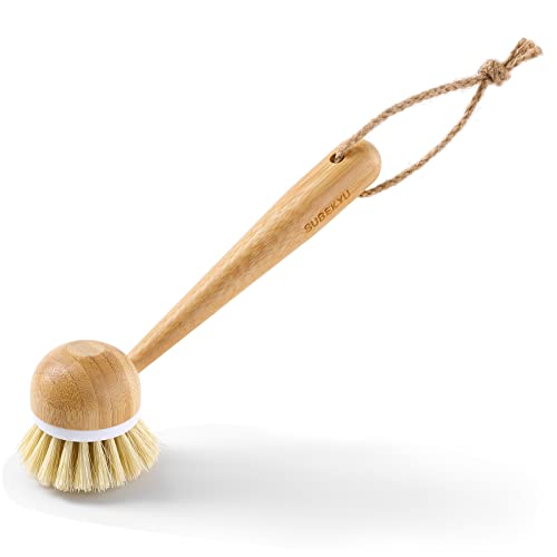 Kitchen Dish Brushes with Bamboo Handle (Round 2p)