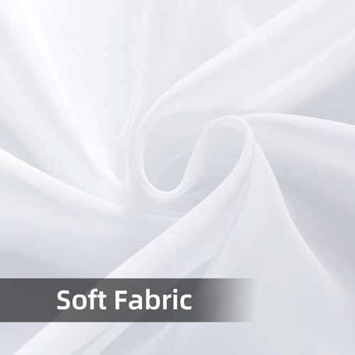 Solid Sheer Rod Pocket Curtain Voile Draperies 2 Panels White Beige Black Ivory Coffee 22 Inch Width 50 Inch Long 1 Pair for Kitchen Bedroom Children Living Room Yard (White / 22"W x 50"L (Pack of 2))