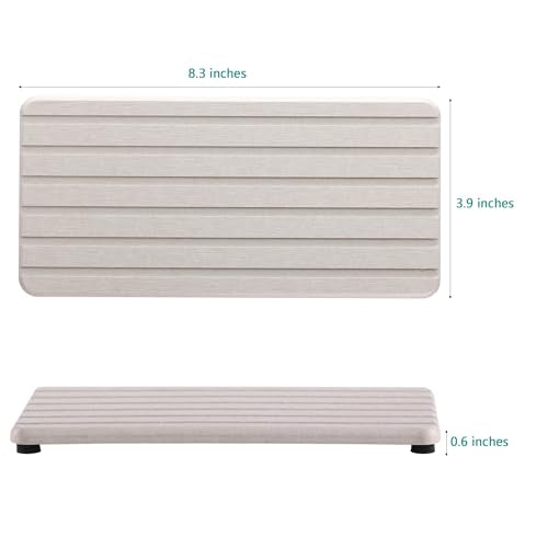 2 PCS Water Absorbent diatomite Coasters (8.3 x 4 inches / Light Grey)