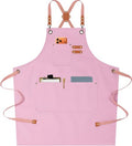Chef Aprons for Men Women with Oversized Pockets (Light Pink)