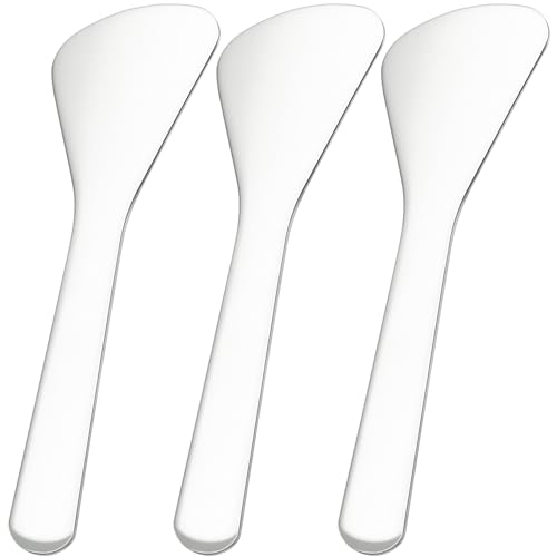 3pcs Mini Stainless Steel Makeup Spatula (3pcs D Style-Silver)
