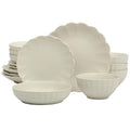 Malibu Shore 16 Piece Scalloped Edge Stoneware Matte Reactive Glaze (Cream White (Malibu Shore) / Service for 4 (16pcs))