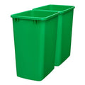 Double Pullout Garbage Trash Cans for Kitchen Cabinets (2 Pack / Green)