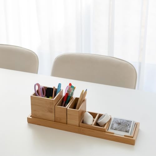 Bamboo Vanity Tray Set (Bamboo)