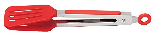 HIC Spring Action Slotted Flipper Kitchen Cooking Serving Food Fish Tongs