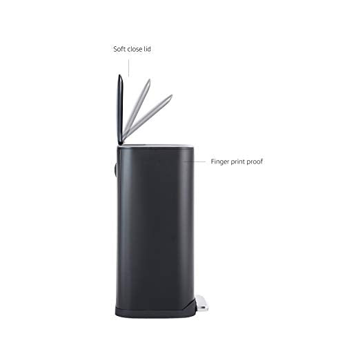 Rectangular Metal Trash Can With Soft