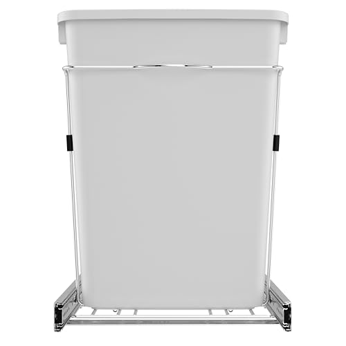 Double Pullout Garbage Trash Cans for Kitchen Cabinets (White)