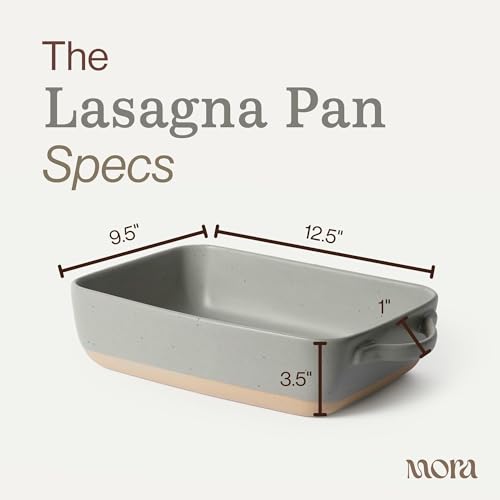 Ceramic Baking Dish with Handles For Casserole (9x13 in Pan / Peppercorn)