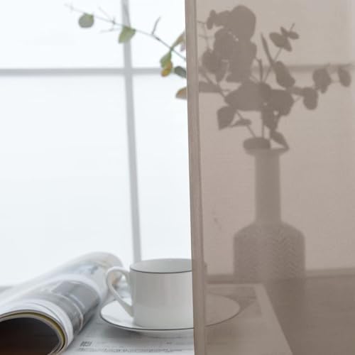 Basic Rod Pocket Sheer Voile Window Curtain Panels Taupe 1 Pair 2 Panels 52 Width 72 Inch Long for Kitchen Bedroom Children Living Room Yard（Taupe (Taupe / 52"W x 72"L (Pack of 2))