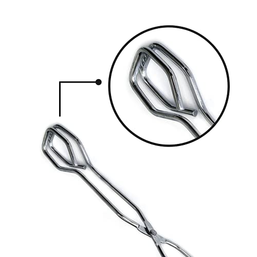 Scissor Tongs Cooking Kitchen Grilling Food Serving Barbecue Comfortable Ergonomic Grip Dishwasher Safe Beautiful Design (Red)