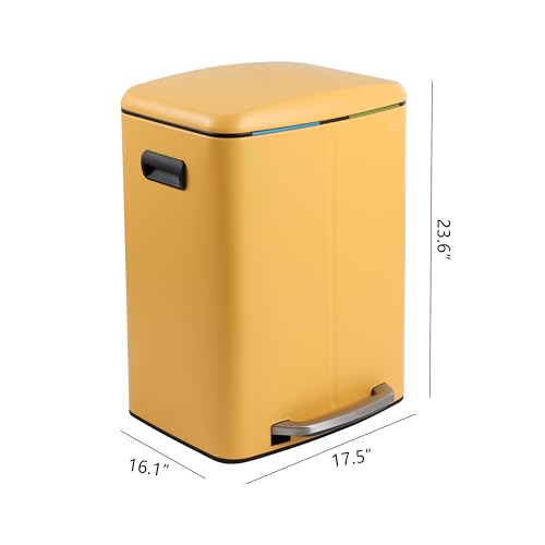 Marco 10.6 Gal Double Bucket Step Trash Can (Daffodil Yellow)