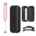 InstaWhisk Electric Milk Frother with Storage Case & Stand (Pink)
