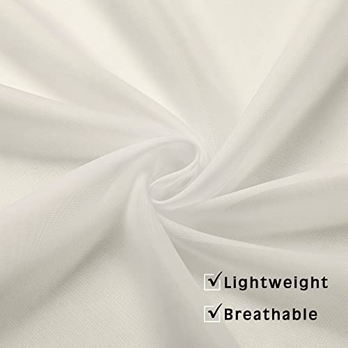 Ivory Sheer Curtains 63 Inches Long for Bedroom (Ivory / 42"W x 63"L (Pack of 2))