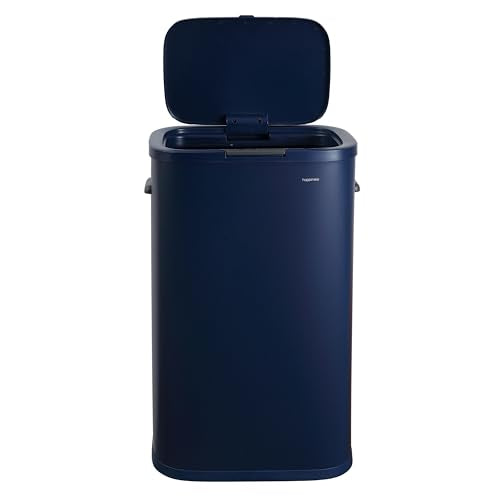 Tammi 14.5 Gal Slim Push Button Trash Can (Denim Blue)