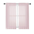 Sheer Curtains 54 Inch Length 2 Panels Set (Blush / 42"W x 54"L (Pack of 2))
