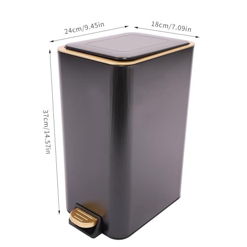 12L 3.17 Gallon Step Trash Can (Black)