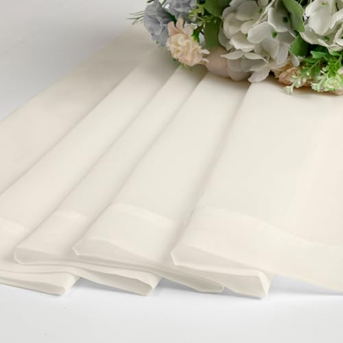 Cream Sheer Curtains 36 inch Length 2 Panels Set (Cream / 42"W x 36"L (Pack of 2))