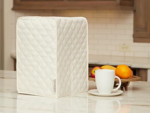 Keepsakes Mixer Cover Dust Protection (Cream Quilted Polyester / 12W x 8D x 17H)