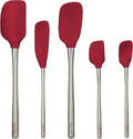 Stainless Steel Handled Silicone Spatula Set of 5 Cayenne Red (Cayenne / Stainless Steel Handle)
