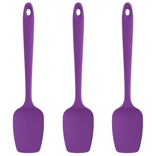 Silicone Spoon Spatula Set of 3 (Purple)