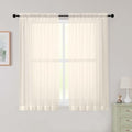 Cream Sheer Curtains for Bedroom Living Room 54 Inch Length 2 Panels Set (Cream / 42"W x 54"L (Pack of 2))