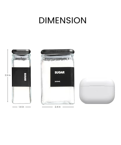 Glass Storage Jars with Bamboo Lid (Black)