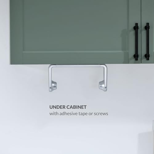 ONE Hand Simple Tear Paper Towel Holder Under Cabinet (Silvery / for 24-28cm roll)