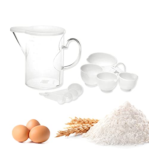 Measuring Cups and Measuring Spoons Set of 10 Pieces (White)