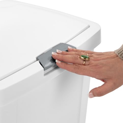 13 Gallon TouchTop Wastebasket Trash Can Garbage Recycle Bin with Titanium Latch for Kitchen (4 Pack / White)