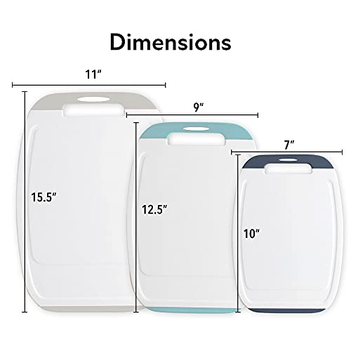 Microban Protection Cutting Board 3 Piece Set (Gray / 3pc Set - S/M/L)
