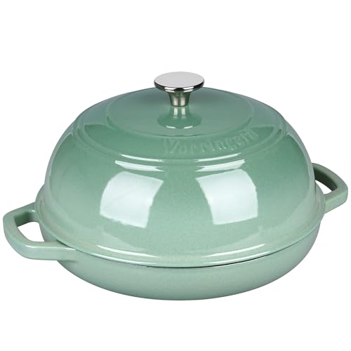 Enameled Cast Iron Dutch Oven Pot with Lid (Sage Green)