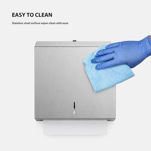 Stainless Steel Paper Towel Dispenser Wall Mount for Commercial Bathrooms (3814-silver)