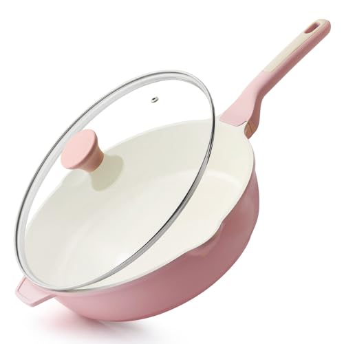 Nonstick Skillet with Lid 12 (Sakura Pink / 12-inch/5QT)