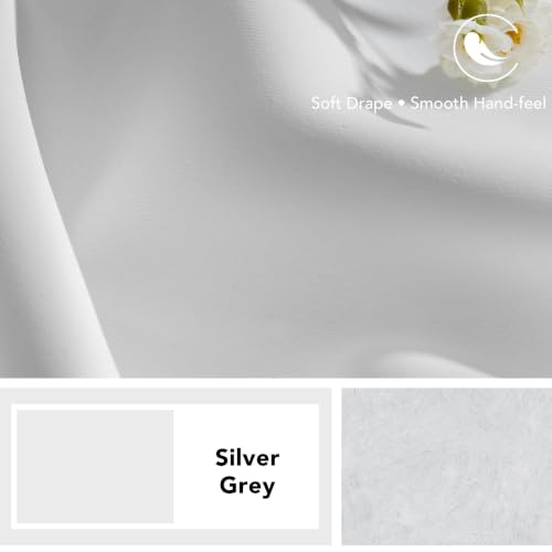 Blackout Curtains for Bedroom (Greyish White / 52"W x 72"L (Pack of 2))